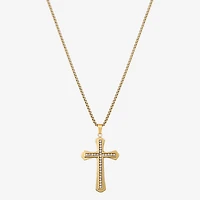 Shaquille O'Neal XLG™ Mens White Cubic Zirconia Stainless Steel Cross 24 Inch Pendant Necklace