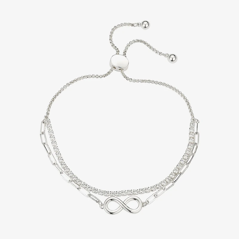 Gratitude & Grace Womens Cubic Zirconia Infinity Bolo Bracelet