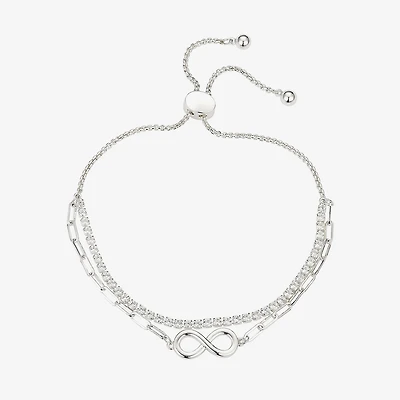 Gratitude & Grace Womens Cubic Zirconia Infinity Bolo Bracelet
