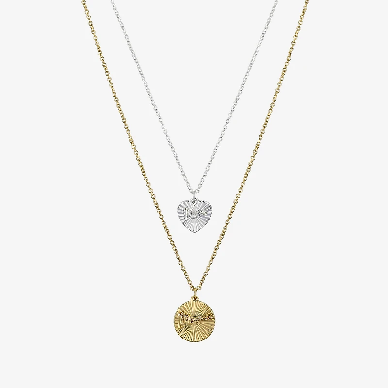 Sparkle Allure Womens Pure Silver Over Brass 2-pc. Necklace Set