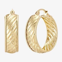 Womens 10K Gold 22mm Round Hoop Earrings