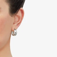 Womens 10K Gold 22mm Round Hoop Earrings