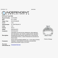 (G-H / Si2-I1) Womens 2 1/2 CT. T.W. Lab Grown White Diamond 10K Gold Side Stone Bridal Set