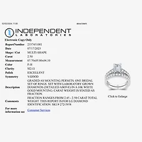 (G-H / Si2-I1) Womens 2 1/2 CT. T.W. Lab Grown White Diamond 10K Gold Side Stone Bridal Set