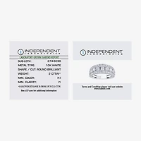 (H-I / I1) Womens 2 CT. T.W. Lab Grown White Diamond 10K Gold Anniversary Band