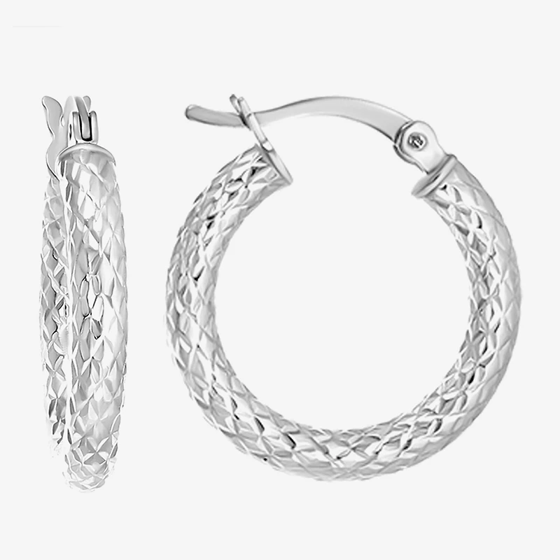 Womens Cubic Zirconia Sterling Silver Round Pair Earring Set