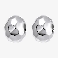 Womens Cubic Zirconia Sterling Silver 23mm Round Hoop Earrings