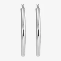 Womens Sterling Silver 44.5mm Round Hoop Earrings