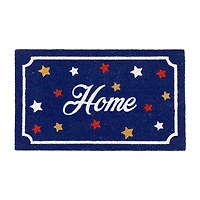 Northlight Blue Coir Americana Outdoor Indoor Rectangular Doormat