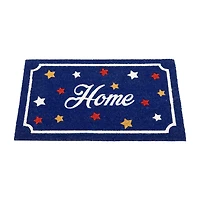Northlight Blue Coir Americana Outdoor Indoor Rectangular Doormat