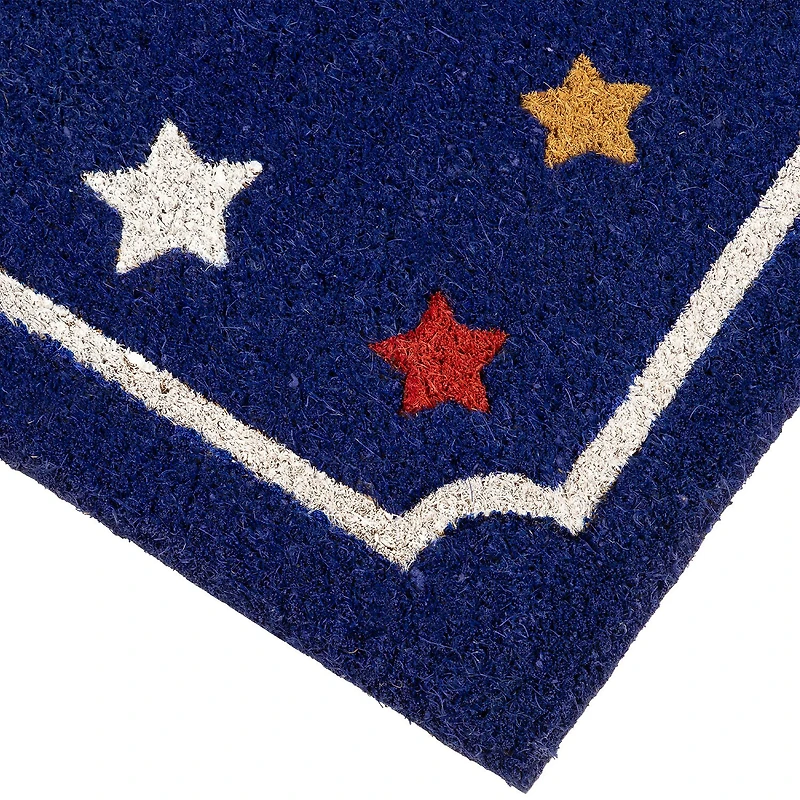 Northlight Blue Coir Americana Outdoor Indoor Rectangular Doormat
