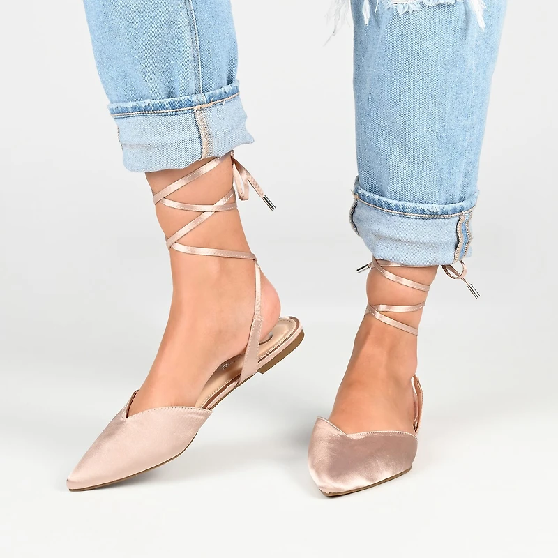 Journee Collection Theia Womens Pointed Ballet Flats