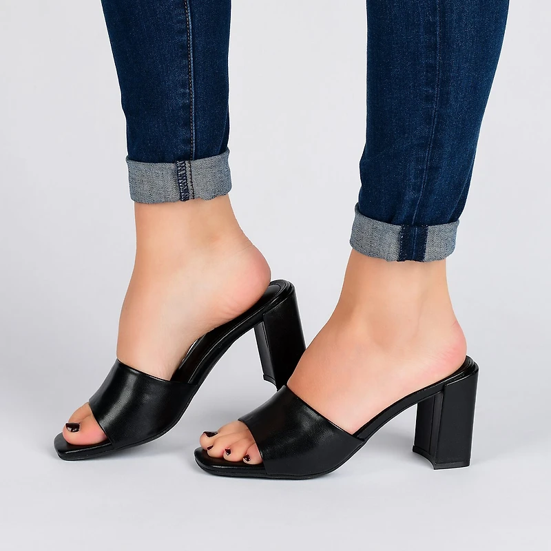 Journee Collection Alisia Womens Round Open Toe Block Heel Pumps