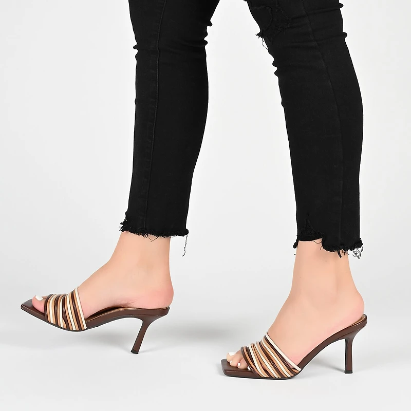 Journee Collection Calliope Womens Round Open Toe Stiletto Heel Pumps