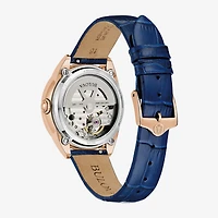 Bulova Unisex Adult Automatic Blue Leather Strap Watch 97l180