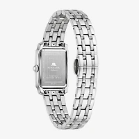 Bulova Frank Sinatra Womens Diamond Accent Silver Tone Stainless Steel Bracelet Watch 96l341