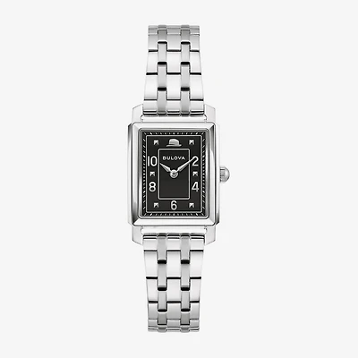 Bulova Frank Sinatra Womens Diamond Accent Silver Tone Stainless Steel Bracelet Watch 96l341