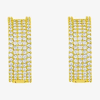 Sparkle Allure Womens Cubic Zirconia 14K Gold Over Brass 16mm Hoop Earrings