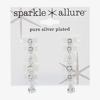 Sparkle Allure Womens Cubic Zirconia Pure Silver Over Brass Round Drop Earrings