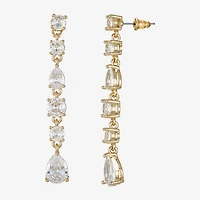 Sparkle Allure Womens Cubic Zirconia 14K Gold Over Brass Round Drop Earrings