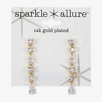 Sparkle Allure Womens Cubic Zirconia 14K Gold Over Brass Round Drop Earrings