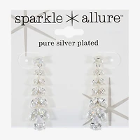 Sparkle Allure Womens Cubic Zirconia Pure Silver Over Brass Pear Marquise Drop Earrings
