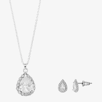 Sparkle Allure Light Up Box Womens Cubic Zirconia Pure Silver Over Brass 2-pc. Jewelry Set
