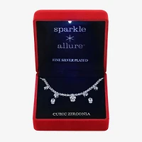 Sparkle Allure Light Up Box Womens Cubic Zirconia Pure Silver Over Brass 2-pc. Jewelry Set