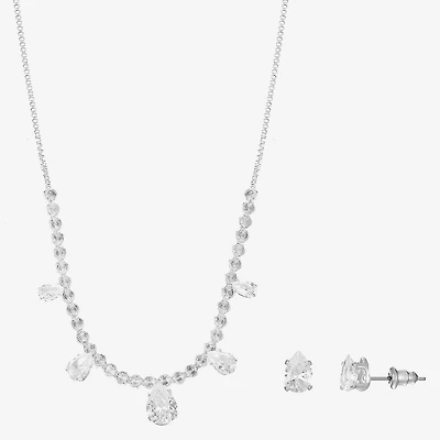 Sparkle Allure Light Up Box Womens Cubic Zirconia Pure Silver Over Brass 2-pc. Jewelry Set