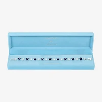 Sparkle Allure Womens Blue Cubic Zirconia Pure Silver Over Brass Oval 7.5 Inch Tennis Bracelet