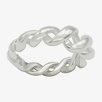 Sparkle Allure Open Womens 4MM Pure Silver Over Brass Band