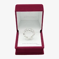 Sparkle Allure Open Womens 4MM Pure Silver Over Brass Band
