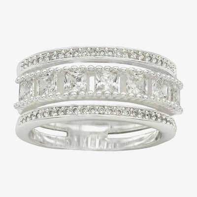 Sparkle Allure Womens 9M Cubic Zirconia Pure Silver Over Brass Band