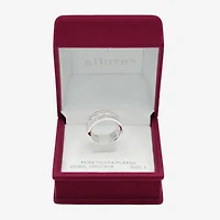 Sparkle Allure Womens 9M Cubic Zirconia Pure Silver Over Brass Band