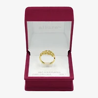 Sparkle Allure Open Womens 2MM Cubic Zirconia 14K Gold Over Brass Band