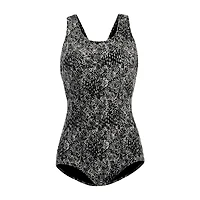 Dolfin Womens Striped Moderate Coverage One Piece Swimsuit