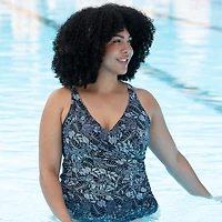 Dolfin Womens Leaf Moderate Coverage One Piece Swimsuit