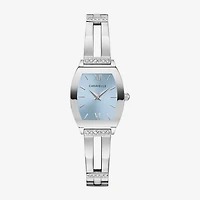 Caravelle Designed By Bulova Womens Crystal Accent Silver Tone Stainless Steel Bangle Watch 43l223