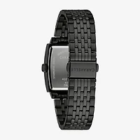 Caravelle Designed By Bulova Mens Diamond Accent Black Stainless Steel Bracelet Watch 45d111