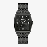 Caravelle Designed By Bulova Mens Diamond Accent Black Stainless Steel Bracelet Watch 45d111