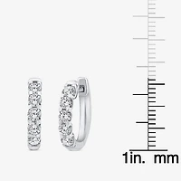 (Si2/ H) Womens 1 CT. T.W. Lab Grown White Diamond 10K Gold 16.2mm Hoop Earrings