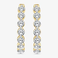 (F,Si2)\T\T Womens 2 CT. T.W. Lab Grown White Diamond 10K Gold 17.2mm Hoop Earrings