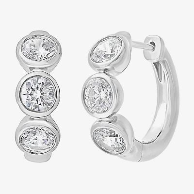 (G/ Si2) Womens 1 1/2 CT. T.W. Lab Grown White Diamond 10K Gold 16.2mm Hoop Earrings