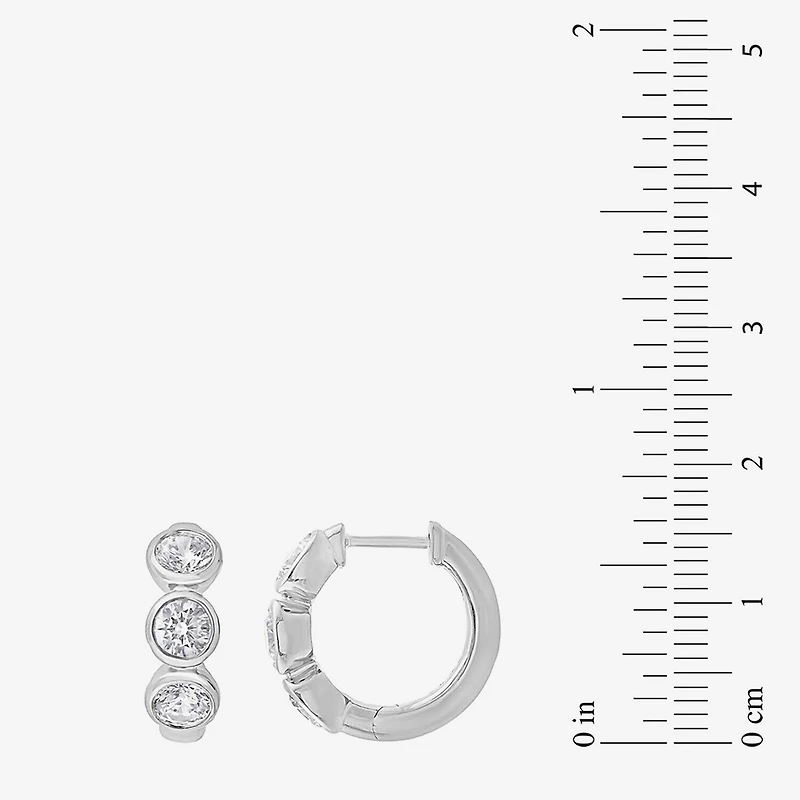 (G/ Si2) Womens 1 1/2 CT. T.W. Lab Grown White Diamond 10K Gold 16.2mm Hoop Earrings