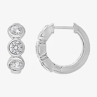 (G/ Si2) Womens 1 1/2 CT. T.W. Lab Grown White Diamond 10K Gold 16.2mm Hoop Earrings