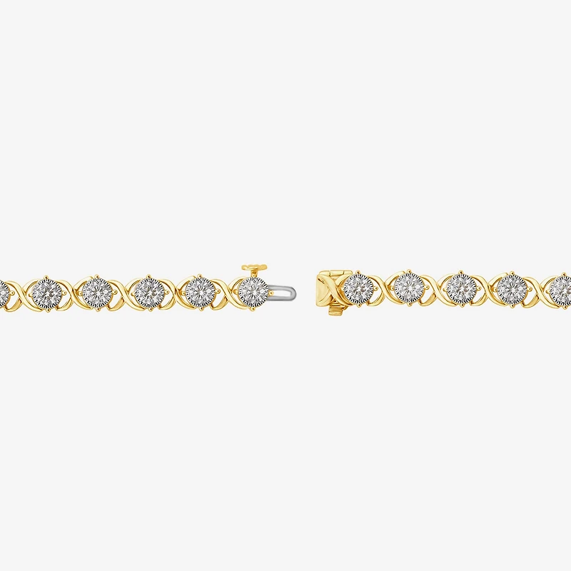 (F,Si2) Womens 4 CT. T.W. Lab Grown White Diamond 10K Gold 7.25 Inch Tennis Bracelet