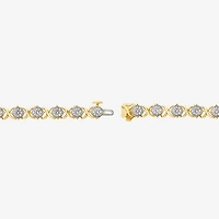 (F,Si2) Womens 4 CT. T.W. Lab Grown White Diamond 10K Gold 7.25 Inch Tennis Bracelet