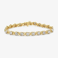 (F,Si2) Womens 4 CT. T.W. Lab Grown White Diamond 10K Gold 7.25 Inch Tennis Bracelet