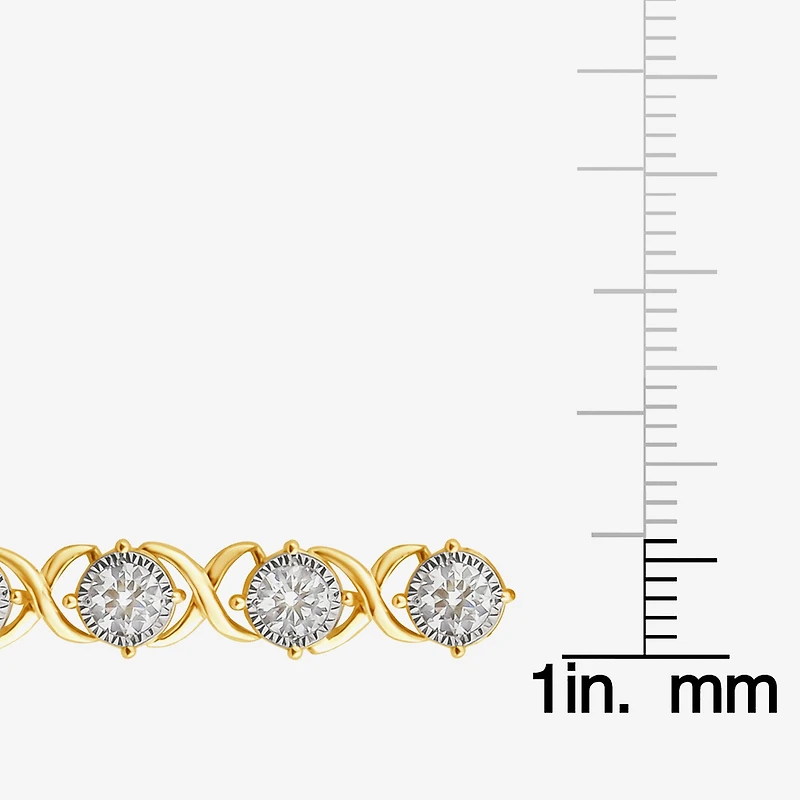 (F,Si2) Womens 4 CT. T.W. Lab Grown White Diamond 10K Gold 7.25 Inch Tennis Bracelet