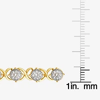 (F,Si2) Womens 4 CT. T.W. Lab Grown White Diamond 10K Gold 7.25 Inch Tennis Bracelet